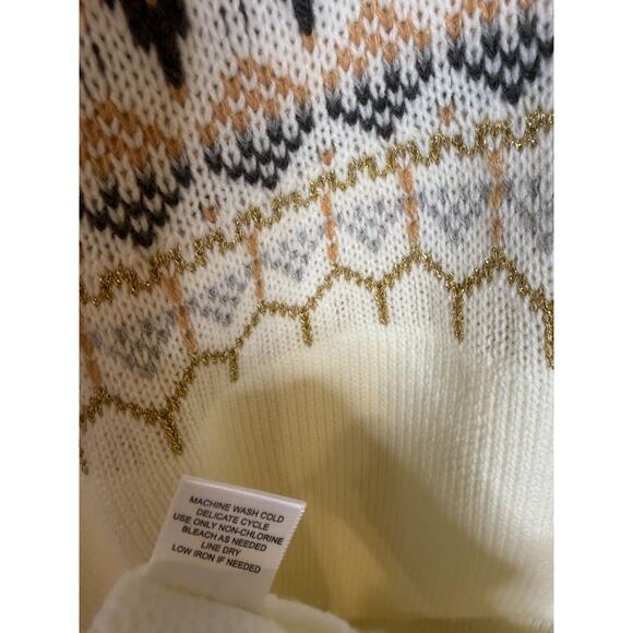 Birch NY Size XL Cream Colored Sweater Dress Long Sleeves High Neck - Picture 3 of 6